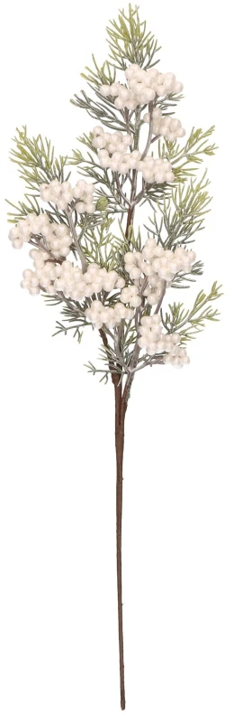 Gałązka świąteczna ośnieżona białe jagody 48 cm ASC26119