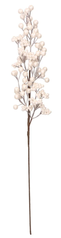 Gałązka świąteczna białe jagody 60 cm ASC26121