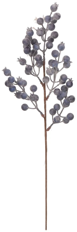 Gałązka świąteczna z granatowymi jagodami 48 cm ASC28033