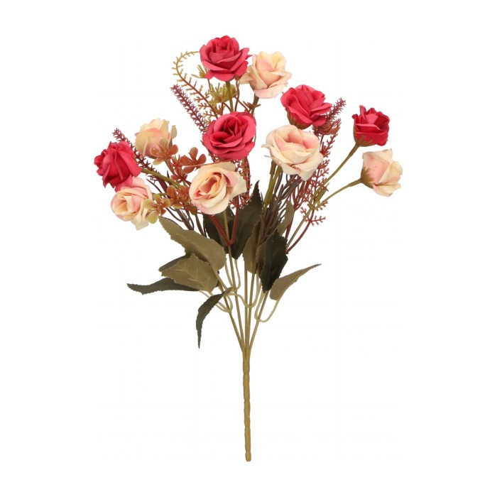 Kwiat sztuczny róża bukiet 33cm ASC24776-6
