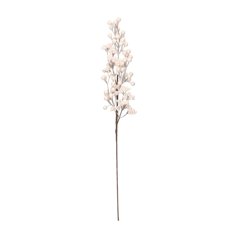 Gałązka świąteczna białe jagody 60 cm ASC26121