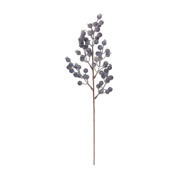 Gałązka świąteczna z granatowymi jagodami 48 cm ASC28033