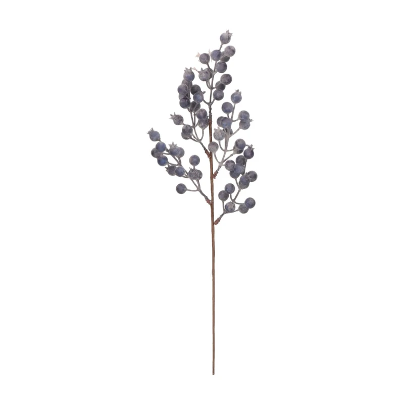 Gałązka świąteczna z granatowymi jagodami 48 cm ASC28033