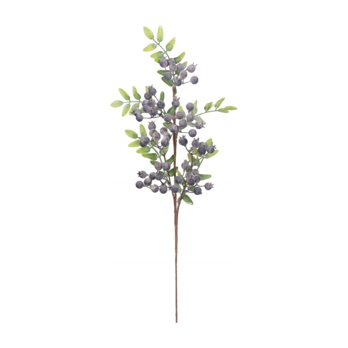Gałązka świąteczna z granatowymi jagodami 60 cm ASC28034
