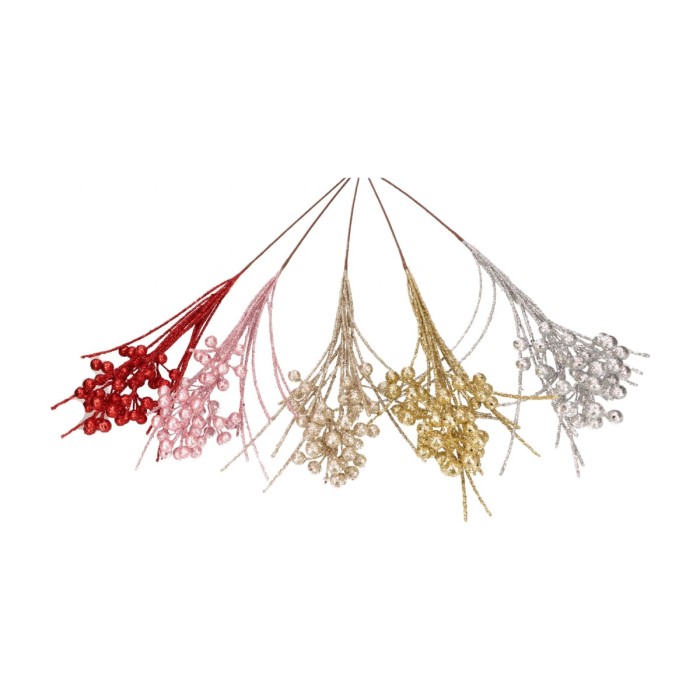 Gałązka świąteczna z koralikami 72 cm mix 5 kolorów ASC26444