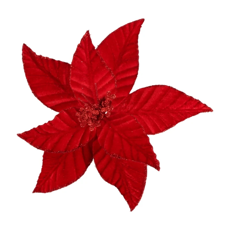 Gwiazda betlejemska czerwona welurowa śr. 25cm ASC240024-547