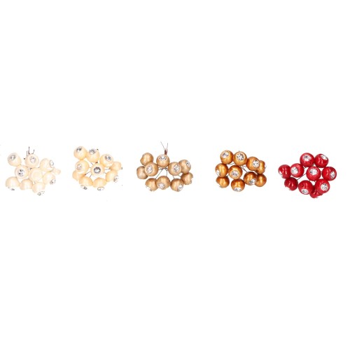 Pęczki ozdobnych jagód mix kolorów 11,5cm ASC27983-MIX