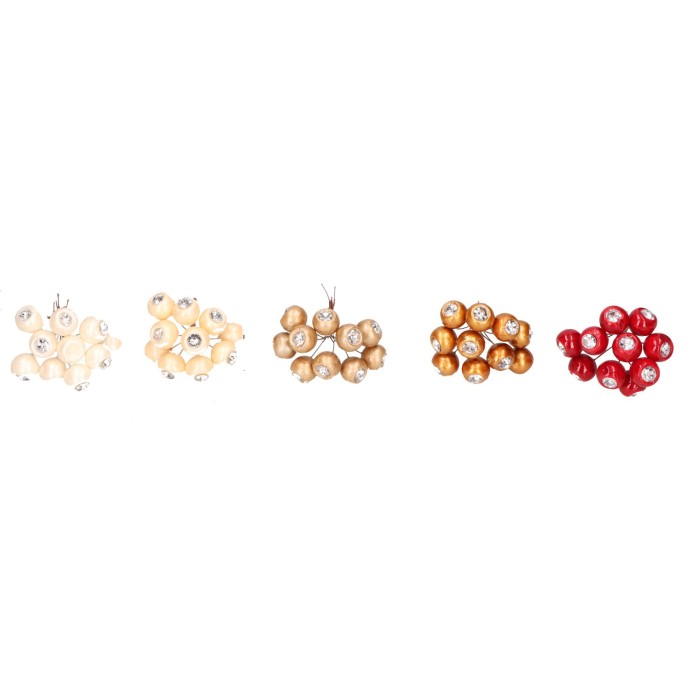 Pęczki ozdobnych jagód mix kolorów 11,5cm ASC27983-MIX