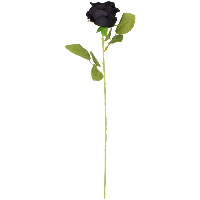 Kwiat sztuczny Róża welurowa czarna 51cm ASC24715-BLACK