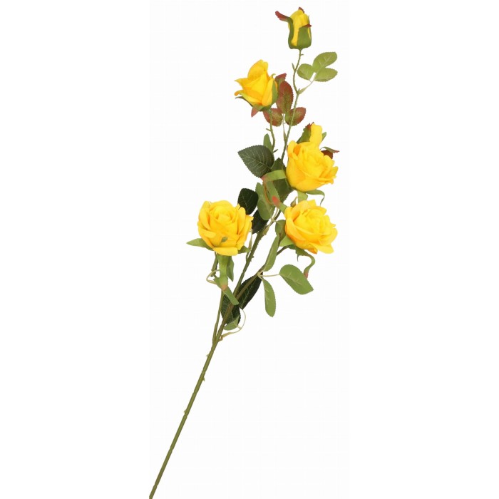 Kwiat sztuczny Róża żółta gałązka 83cm ASC19604-5 – zdjęcie 2