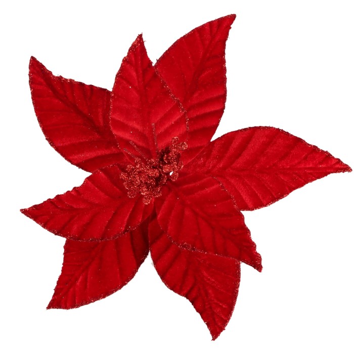 Kwiat welurowy na piku GWIAZDA BETLEJEMSKA 25cm ASC240024-82