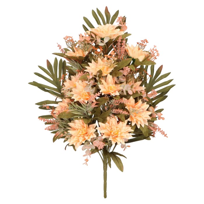Bukiet sztucznych kwiatów typu 'leżak' Dalia 55cm ASC26208-mix 6 kolorów – zdjęcie 2