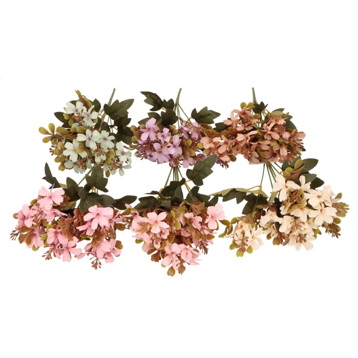 Bukiet sztucznych kwiatów 33cm ASC25374-mix 6 kolorów – zdjęcie 2