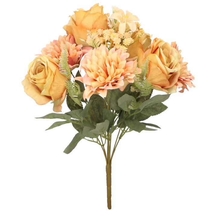Bukiet róża/dalia 41cm ASC25416-mix 5 kolorów