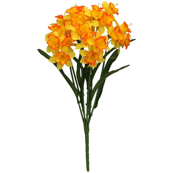 Żonkil bukiet kwiat sztuczny 42 cm- ciemno żółty ASC27627