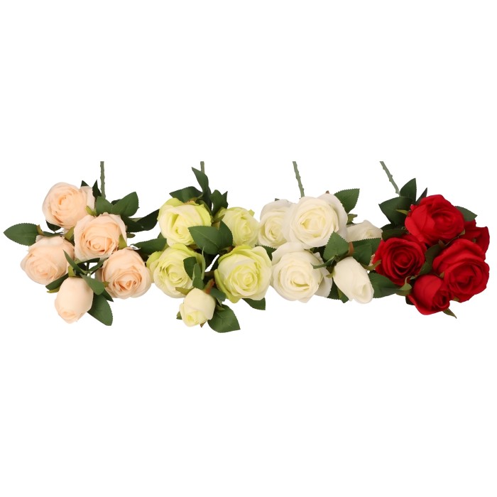 Kwiat sztuczny Róża gałązka 58cm ASC24710-MIX – zdjęcie 2