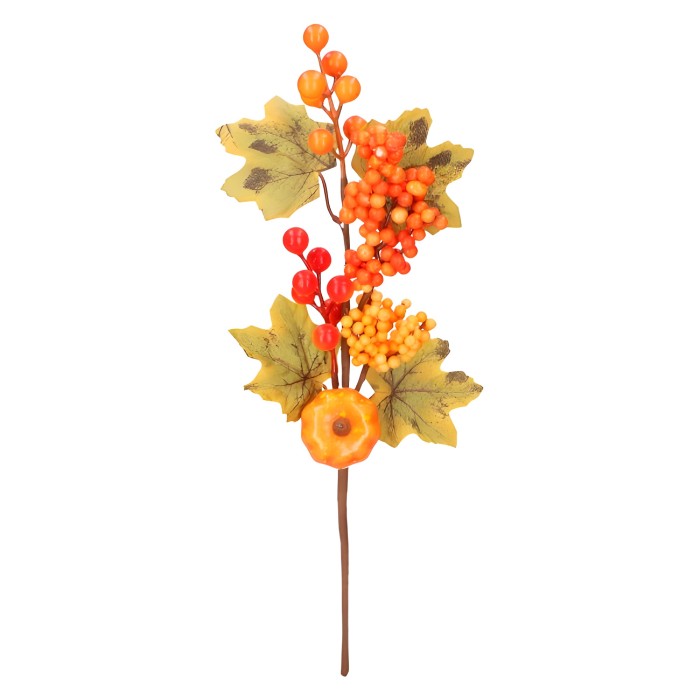 Gałązka jesienna z dynią i głogiem 38cm ASC25913