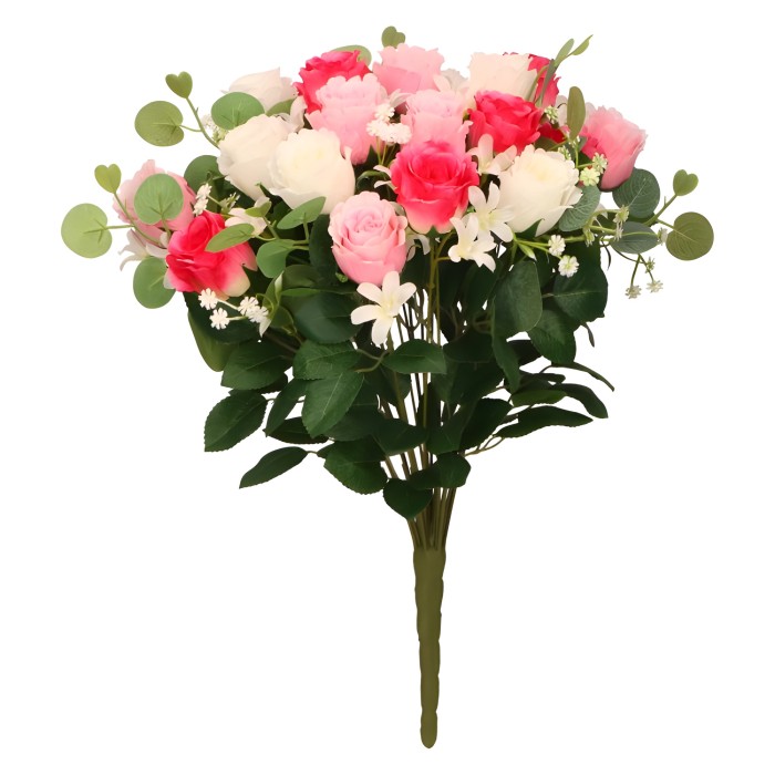 Bukiet sztucznych kwiatów róża 50cm ASC27201-mix 6 kolorów
