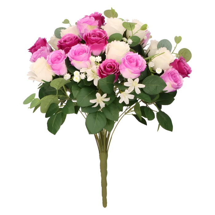 Bukiet sztucznych kwiatów róża 50cm ASC27201-mix 6 kolorów