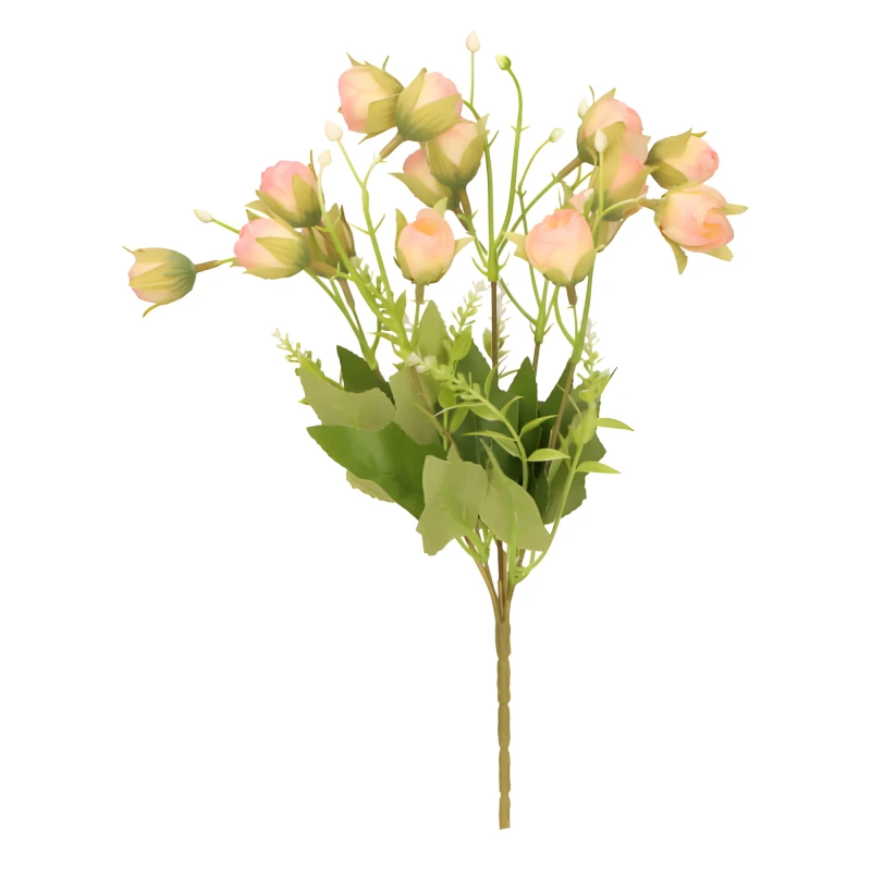 Róża bukiet sztuczny wys. 33 cm, brzoskwiniowy