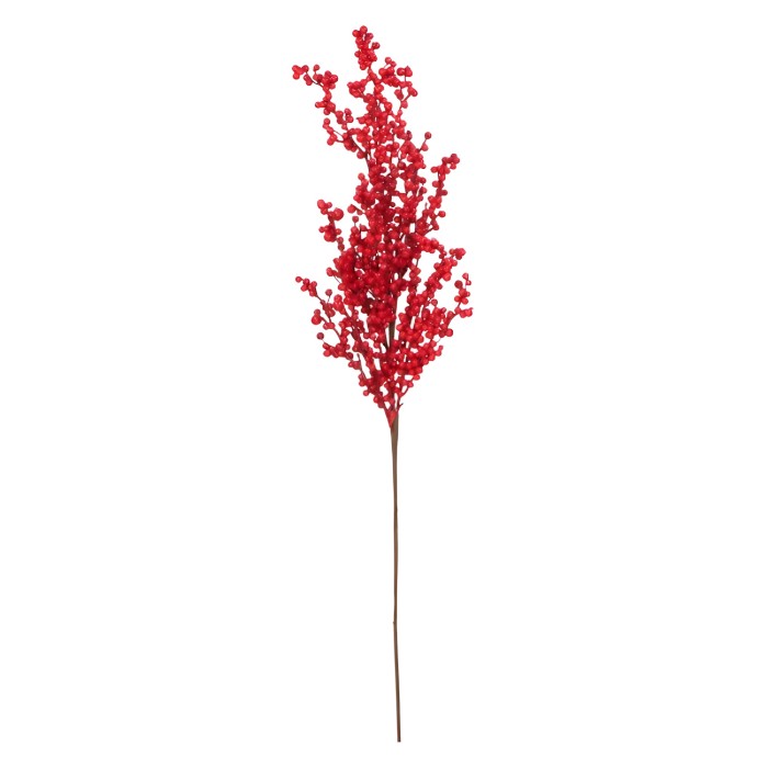 Gałązka świąteczna z czerwonymi jagodami 75cm ASC26691