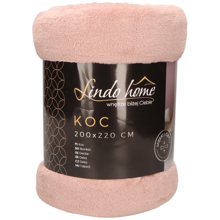 Koc 200x220cm różowy ASC24127-5-SI