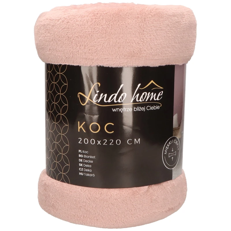 Koc 200x220cm różowy ASC24127-5-SI