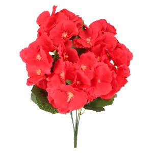 Kwiat sztuczny pelargonia bukiet 32cm jasnoczerwony ASC240850-3