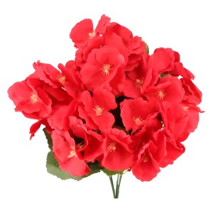 Kwiat sztuczny pelargonia bukiet 32cm jasnoczerwony ASC240850-3