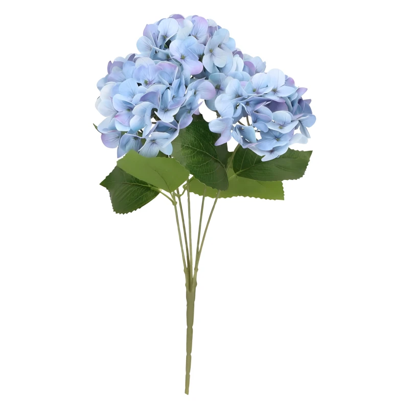 Kwiat sztuczny hortensja bukiet 44cm niebieski AST50370-4-SI